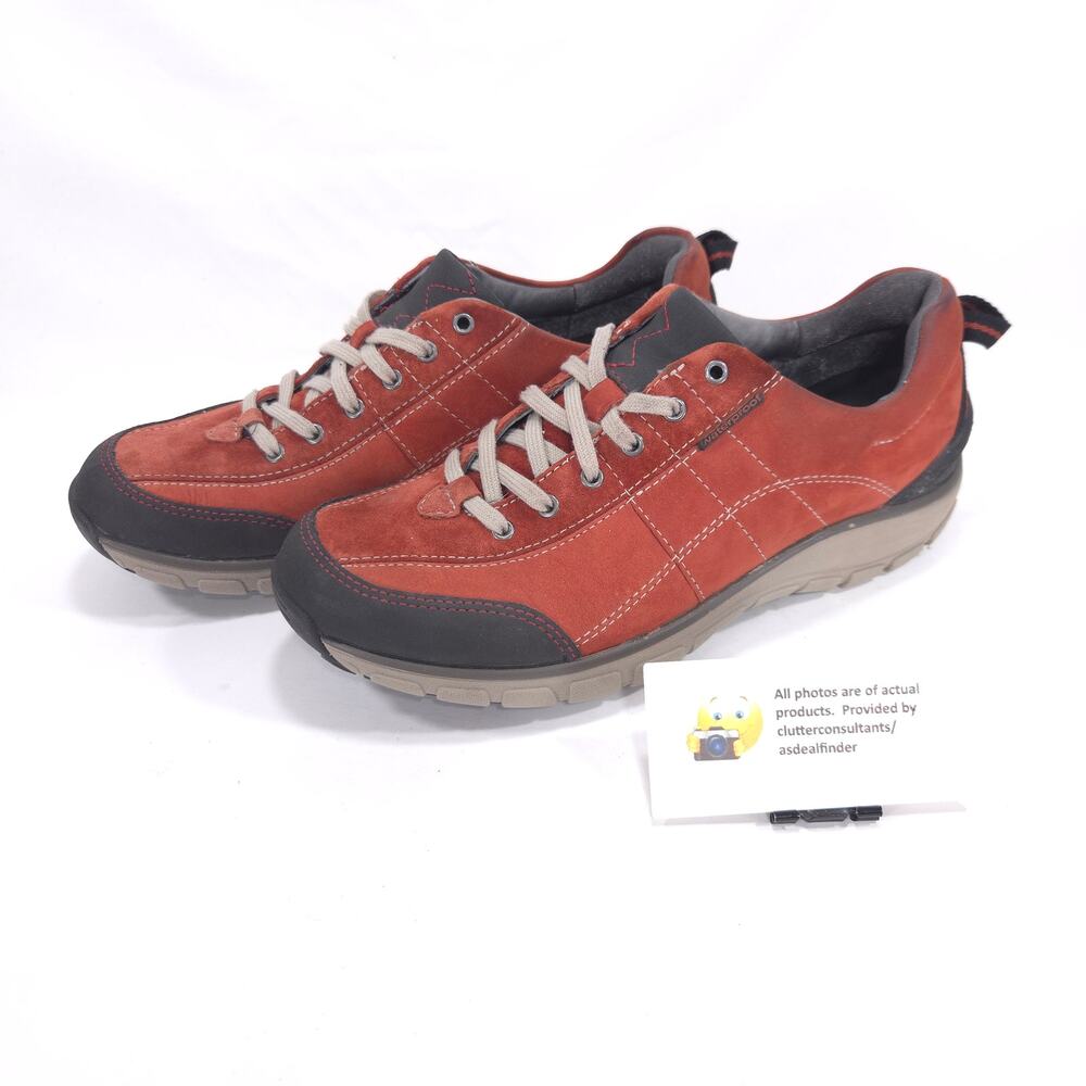 Clarks Wave Walk Suede Athletic Lace Up Walking Shoe Womens Size 8.5 61359 Red